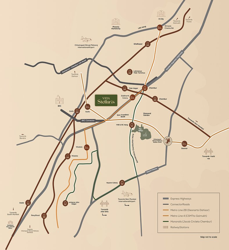Location connectivity map for Vida Stellaris in Chembur